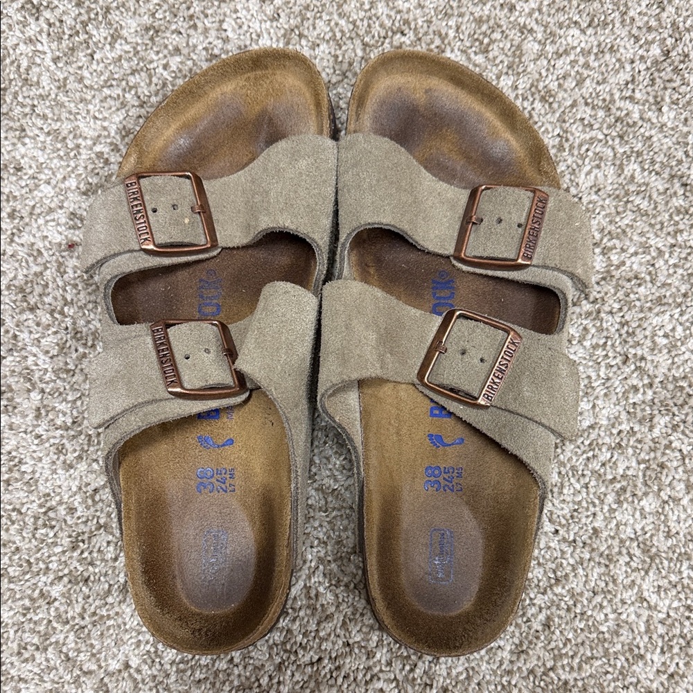 Birkenstock Taupe Suede Sandals